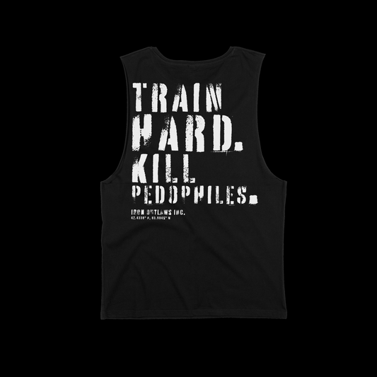 Iron Outlaws Sleeveless Black / S Train Hard Kill Pedophiles Sleeveless Tee